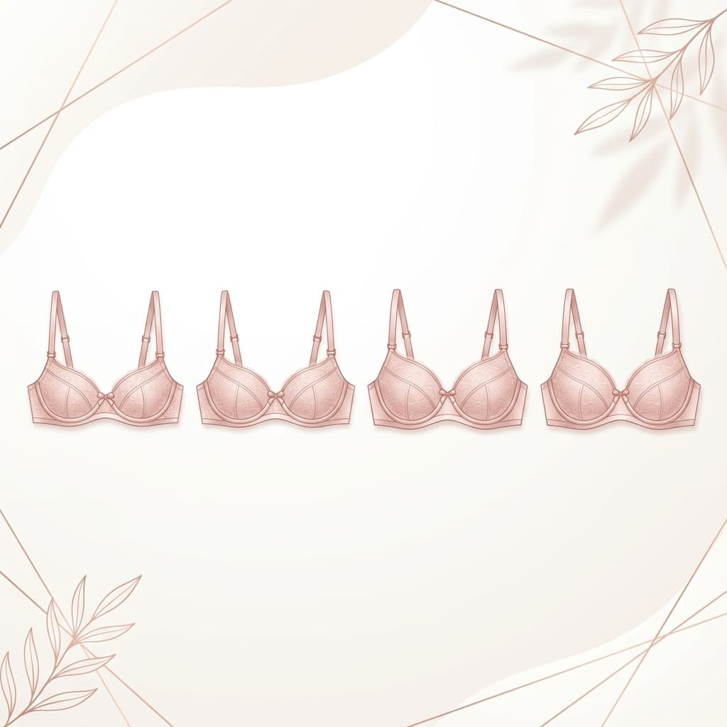 UK bra cup size visual comparison AA to G — traceable line art guide