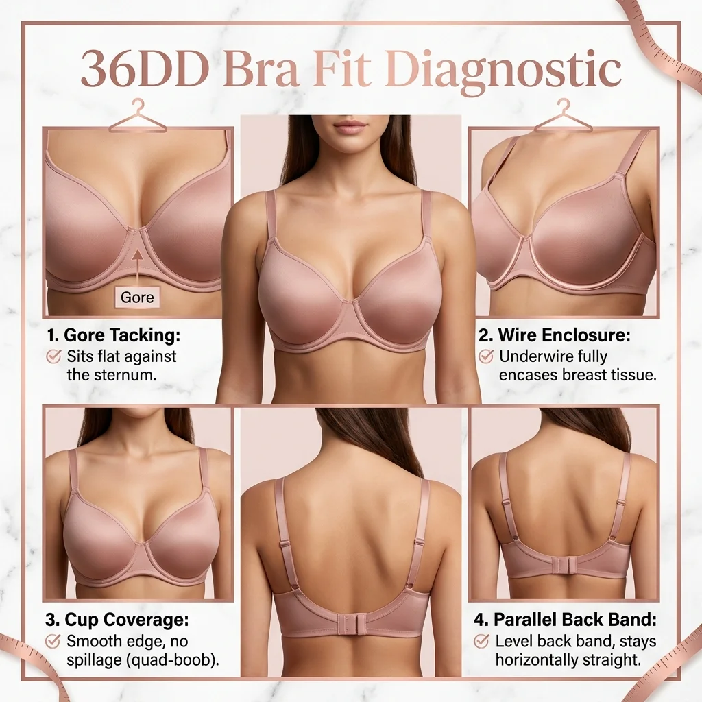 36DD bra fit diagnostic reel infographic