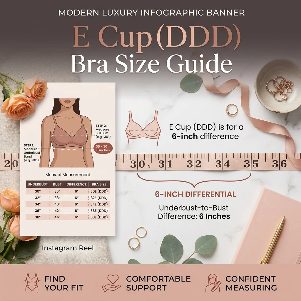 E Cup (DDD) Size Guide: Measurements, Fit & Sister Sizes