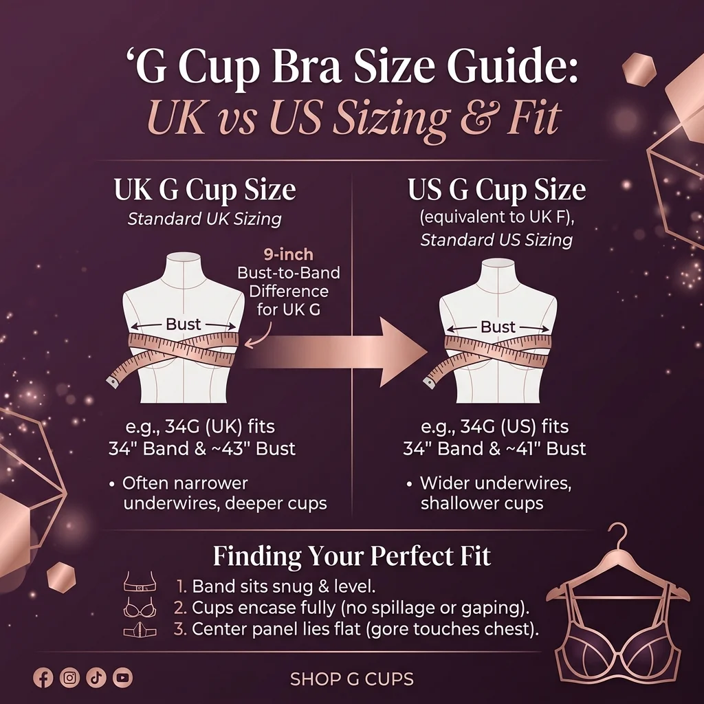 G Cup Bra Size: UK vs US Measurements, Fit and Sister Sizes