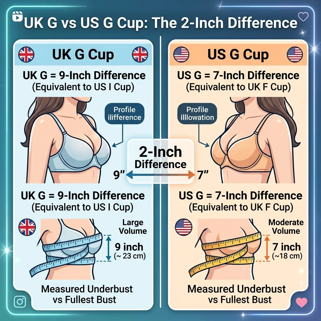 UK G vs US G cup size comparison reel infographic